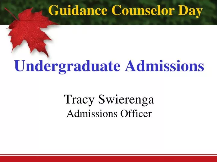 undergraduate admissions tracy swierenga admissions officer