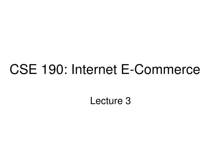 cse 190 internet e commerce