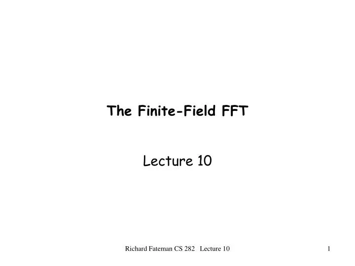 the finite field fft