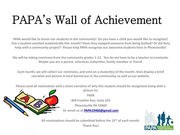 papa s wall of achievement