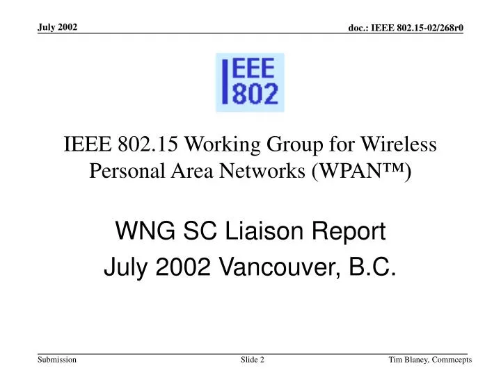 ieee 802 15 working group for wireless personal area networks wpan