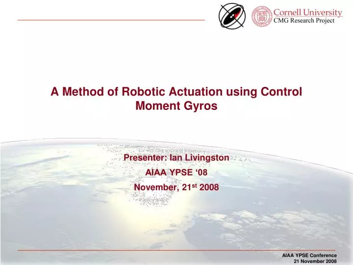 a method of robotic actuation using control moment gyros