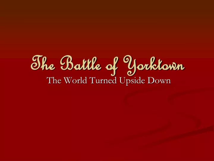 the battle of yorktown