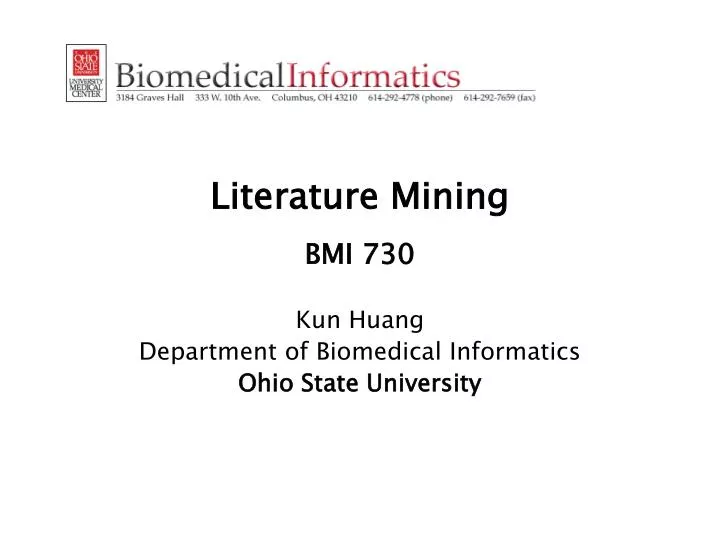 literature mining bmi 730