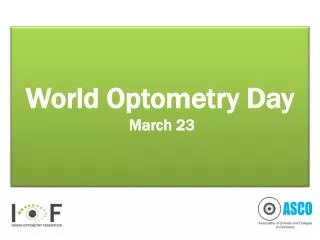 World Optometry Day March 23
