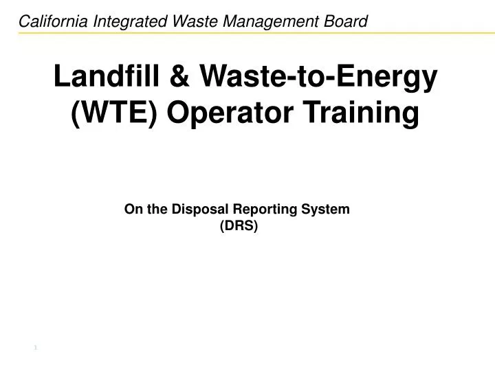 landfill waste to energy wte operator training