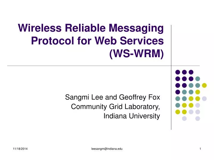 wireless reliable messaging protocol for web services ws wrm