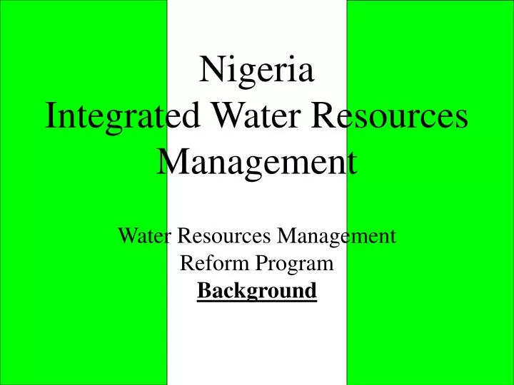 nigeria integrated water resources management