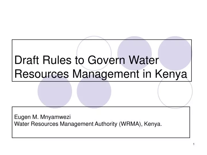 draft rules to govern water resources management in kenya