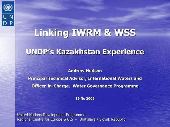 linking iwrm wss undp s kazakhstan experience
