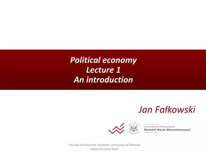 political economy lecture 1 an introduction