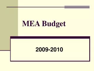 MEA Budget