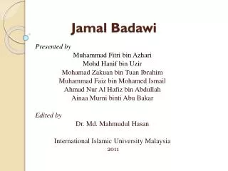 jamal badawi