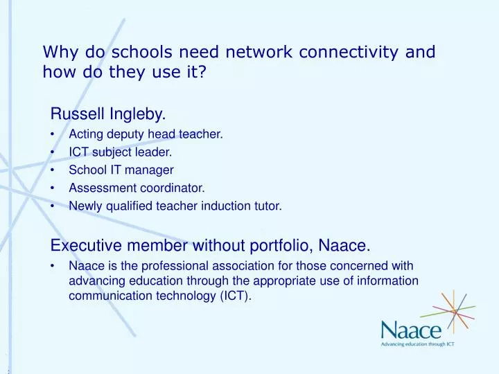 why do schools need network connectivity and how do they use it