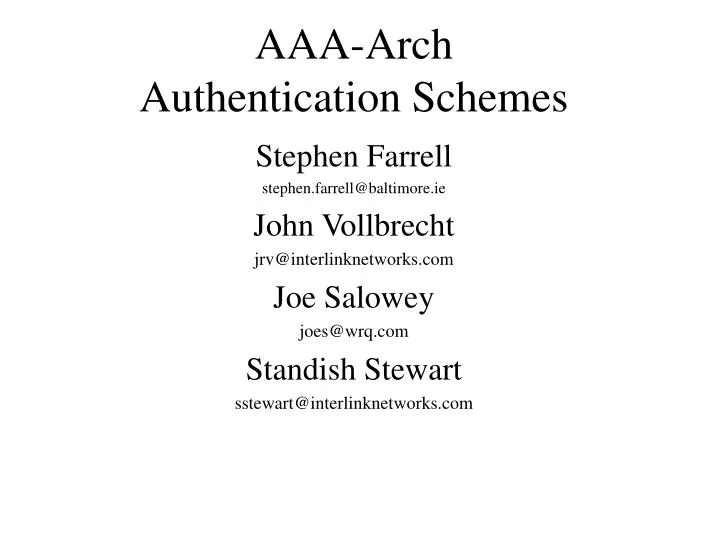 aaa arch authentication schemes