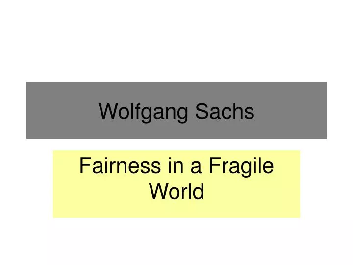 wolfgang sachs