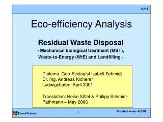 Eco-efficiency Analysis