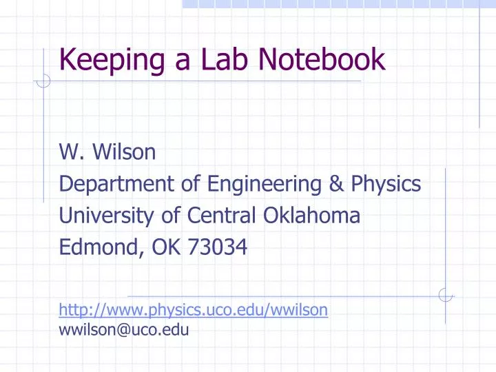 keeping a lab notebook