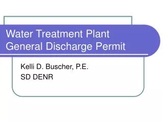 water treatment plant general discharge permit