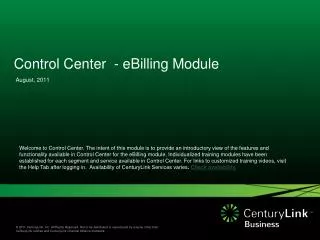 control center ebilling module