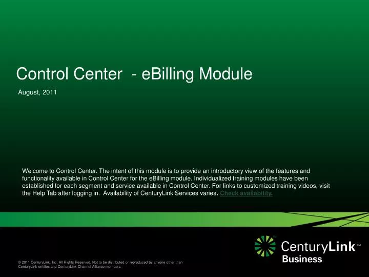 control center ebilling module