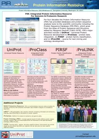 Protein Information Resource