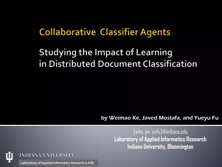 studying the impact of learning in distributed document classification