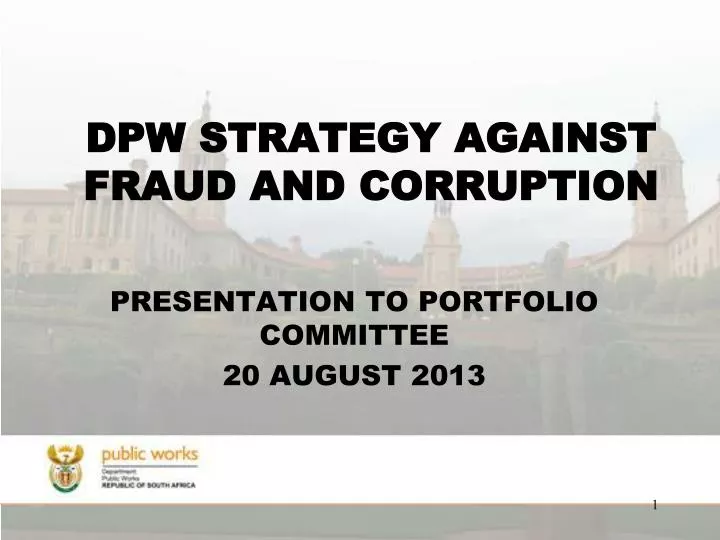 dpw strategy against fraud and corruption