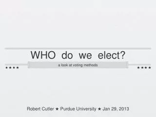 WHO do we elect?