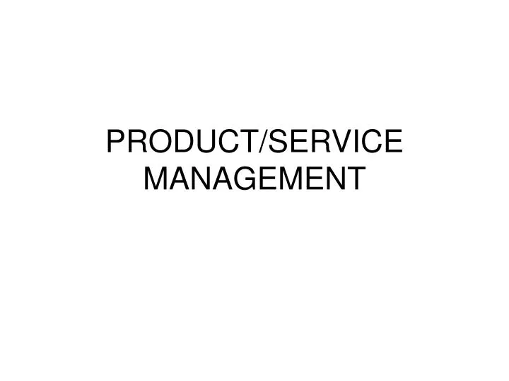 product service management