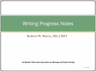 Writing Progress Notes