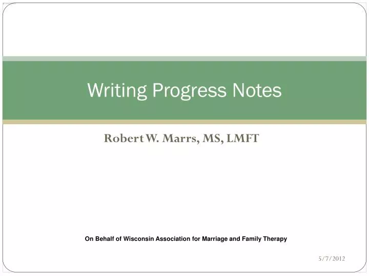 writing progress notes