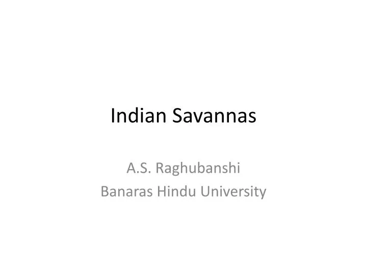 indian savannas