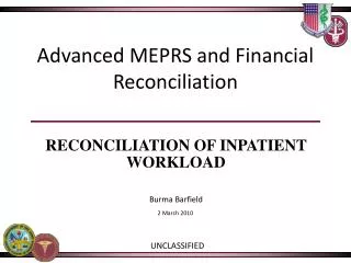 Advanced MEPRS and Financial Reconciliation