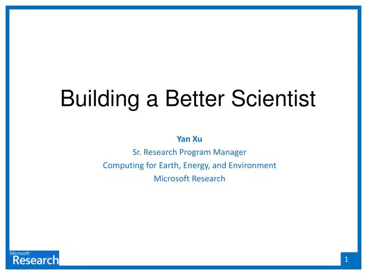 yan xu sr research program manager computing for earth energy and environment microsoft research