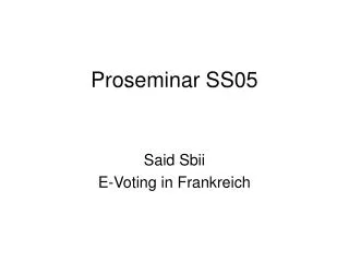 proseminar ss05