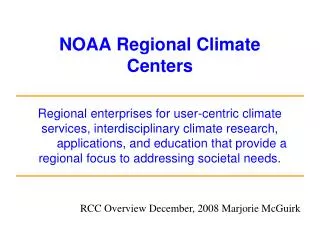 NOAA Regional Climate Centers