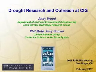 Drought Research and Outreach at CIG