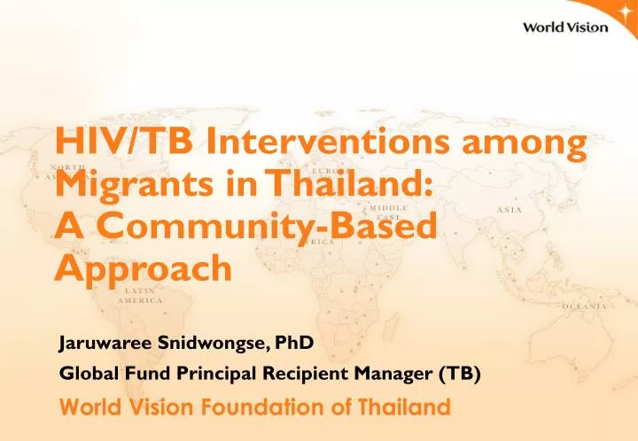 hiv tb interventions among migrants in thailand a community based approach