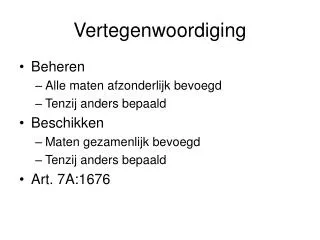 vertegenwoordiging