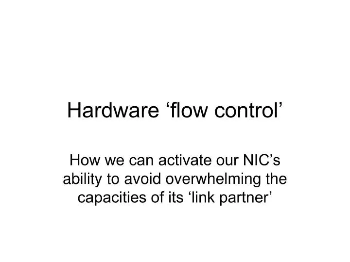 hardware flow control