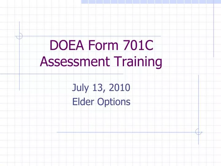 doea form 701c assessment training