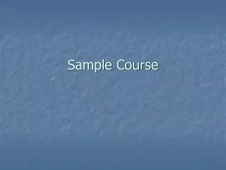 Sample Course