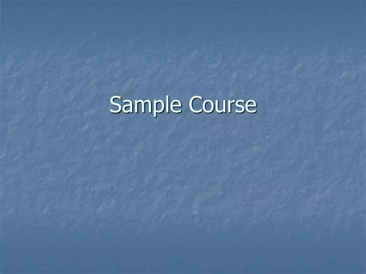 sample course