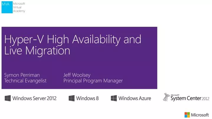 hyper v high availability and live migration