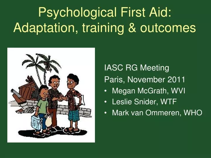 psychological first aid adaptation training outcomes