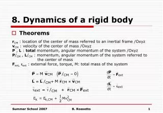 8. Dynamics of a rigid body