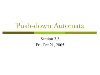 Push-down Automata