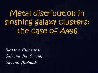 Metal distribution in sloshing galaxy clusters: the case of A496