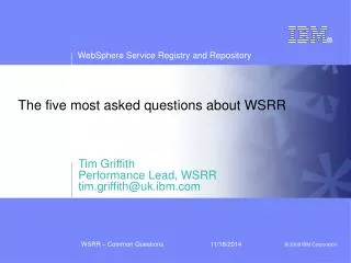 The five most asked questions about WSRR